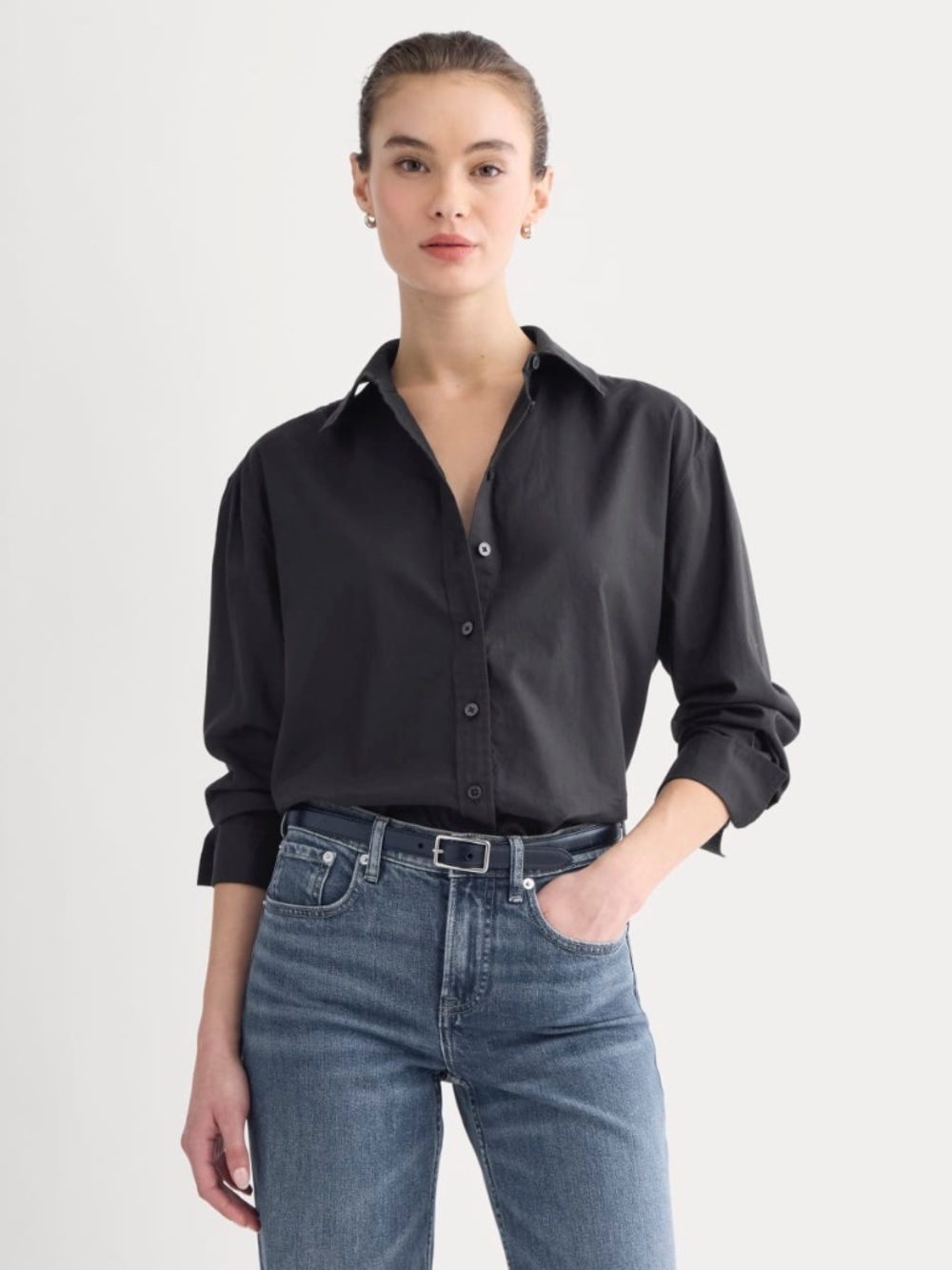 NWOT | Everlane Everyday Shirt in Silky Cotton | Black